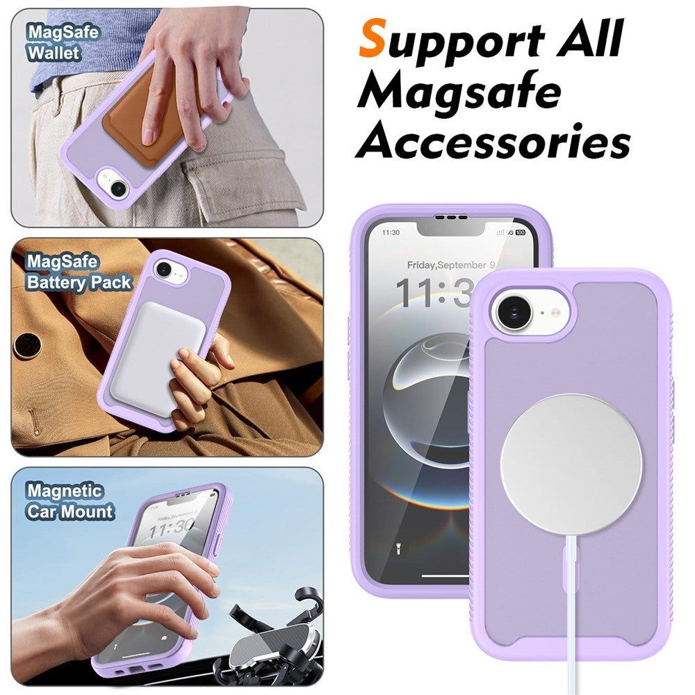 iPhone 17e / 16e EIDERWOOD Mat Hybrid Mobilcover m. Skærmbeskyttelsesramme - Lilla