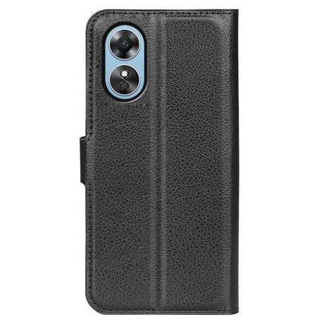 OPPO A17 EIDERWOOD Kunstlæder Cover m. Kortholder & Ståfunktion - Sort
