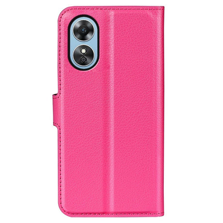 OPPO A17 EIDERWOOD Kunstlæder Cover m. Kortholder & Ståfunktion - Pink