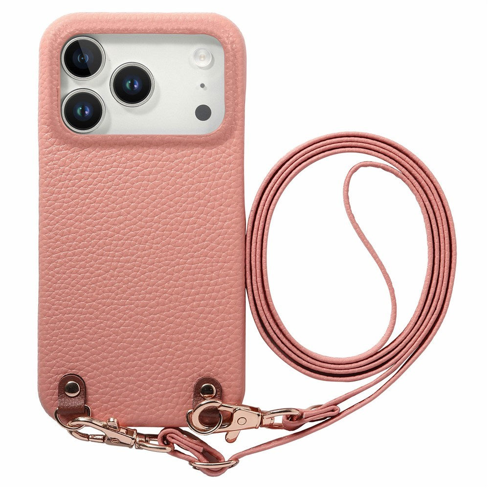 iPhone 17 Pro EIDERWOOD Kunstlæder Cover m. Strop - Lyserød