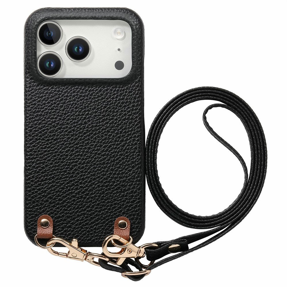 iPhone 17 Pro EIDERWOOD Kunstlæder Cover m. Strop - Sort