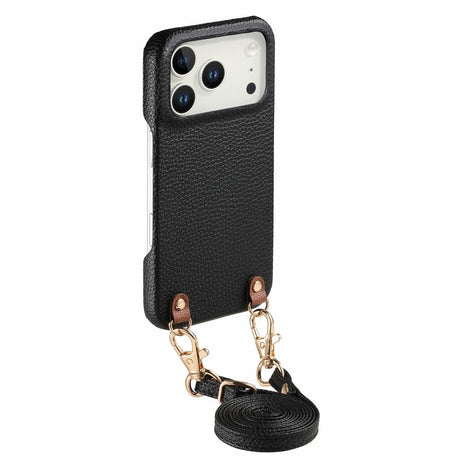 iPhone 17 Pro EIDERWOOD Kunstlæder Cover m. Strop - Sort