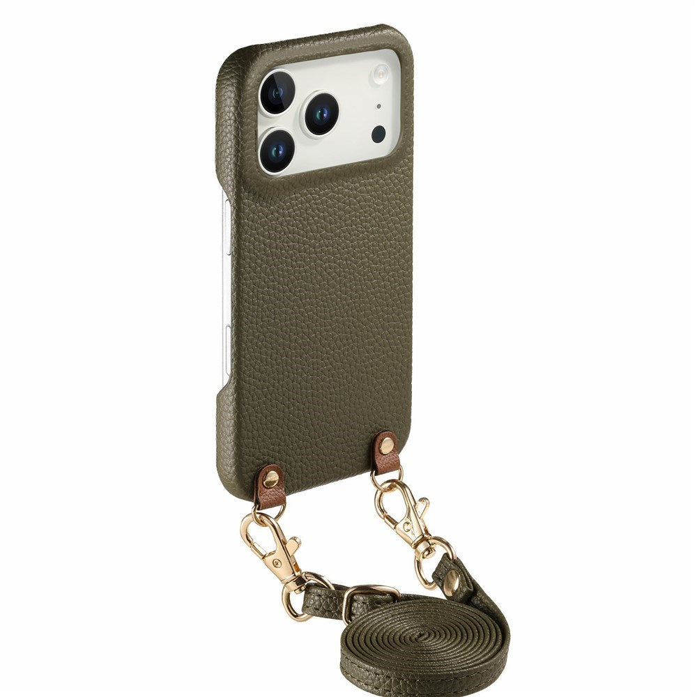 iPhone 17 Pro EIDERWOOD Kunstlæder Cover m. Strop - Grøn
