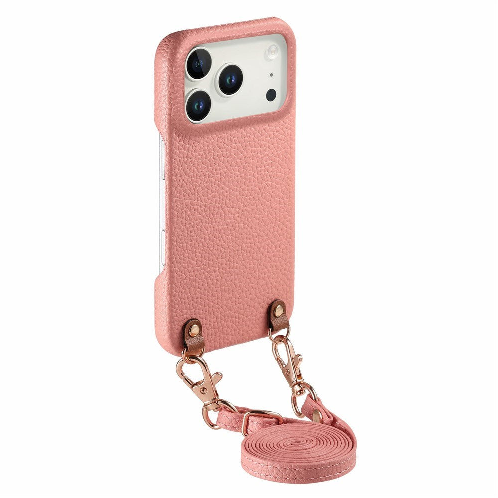 iPhone 17 Pro Max EIDERWOOD Kunstlæder Cover m. Strop - Lyserød