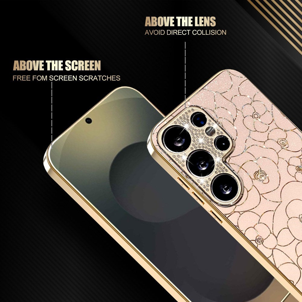 Samsung Galaxy S26 Ultra EIDERWOOD Hybrid Cover - Blomster & Diamant Kamera - Lyserød