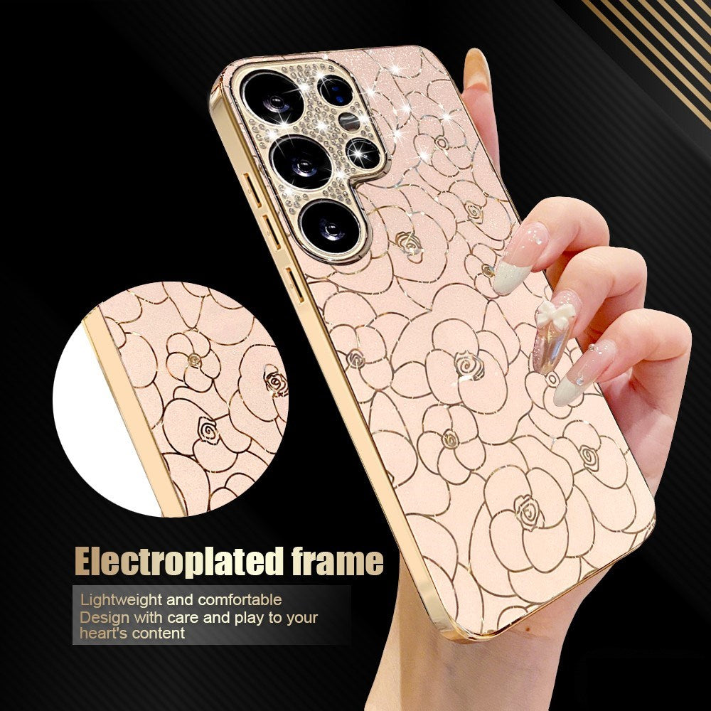 Samsung Galaxy S26 Ultra EIDERWOOD Hybrid Cover - Blomster & Diamant Kamera - Lyserød