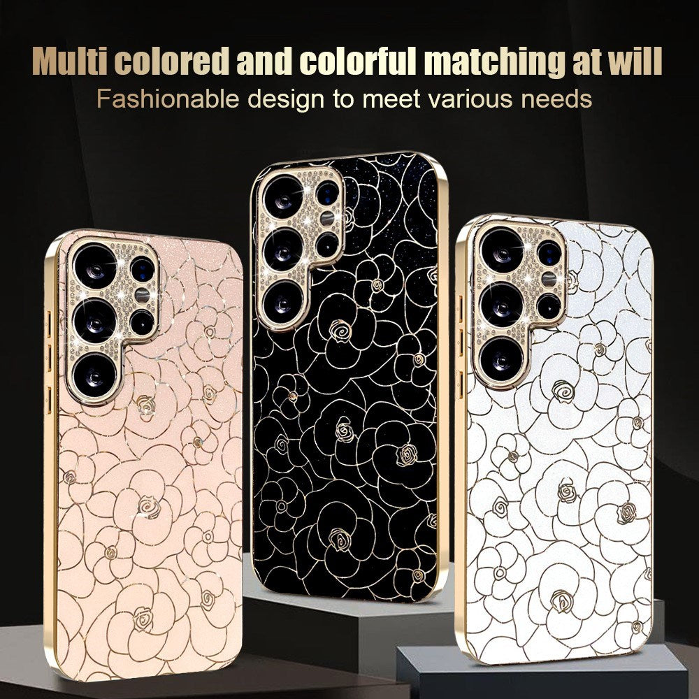 Samsung Galaxy S26 Ultra EIDERWOOD Hybrid Cover - Blomster & Diamant Kamera - Lyserød