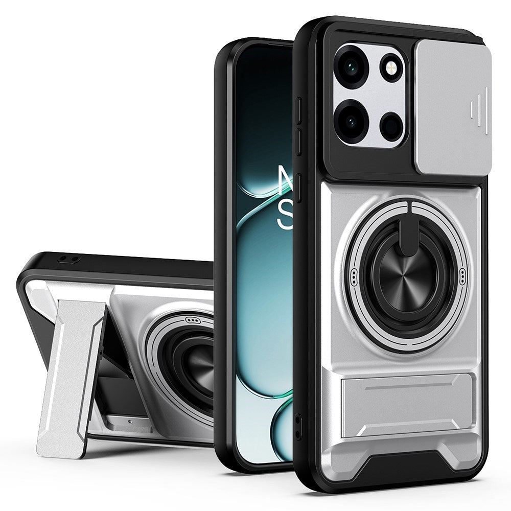 EIDERWOOD OnePlus Nord CE6 / Nord 6 Hybrid Håndværker Mobil Cover m. Kickstand & Cam Slider - MagSafe Kompatbel - Sølv