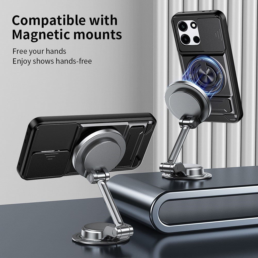 EIDERWOOD OnePlus Nord CE6 / Nord 6 Hybrid Håndværker Mobil Cover m. Kickstand & Cam Slider - MagSafe Kompatbel - Sølv