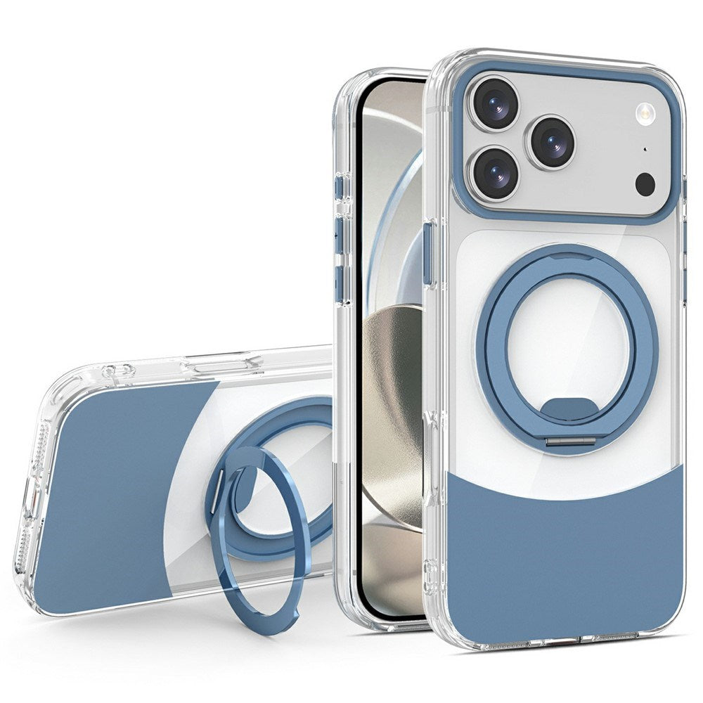 iPhone 17 Pro Max EIDERWOOD Hybrid Mobilcover med Ståfunktion - MagSafe Kompatibel - Gennemsigtig / Blå