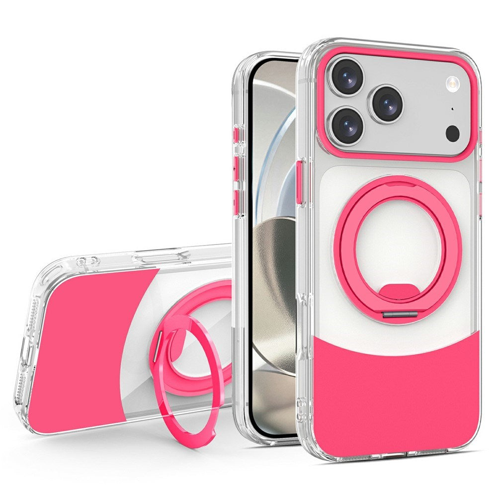 iPhone 17 Pro Max EIDERWOOD Hybrid Mobilcover med Ståfunktion - MagSafe Kompatibel - Gennemsigtig / Pink