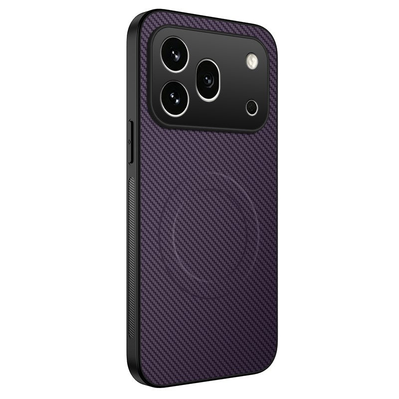 Honor 600 Pro WANLONFENG Mobilcover m. Carbon Tekstur - MagSafe Kompatibel - Lilla