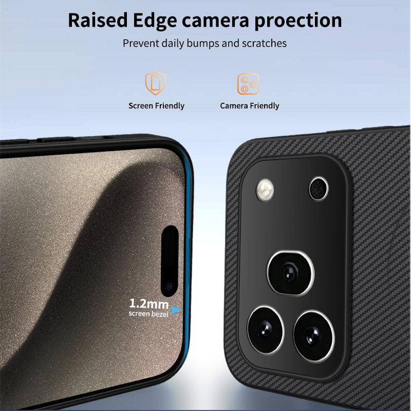 Honor 600 Pro WANLONFENG Mobilcover m. Carbon Tekstur - MagSafe Kompatibel - Orange