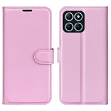 Honor X8 (5G) - EIDERWOOD Faux Leather Flip Cover m. Kortholder og stativfunksjon - Rosa