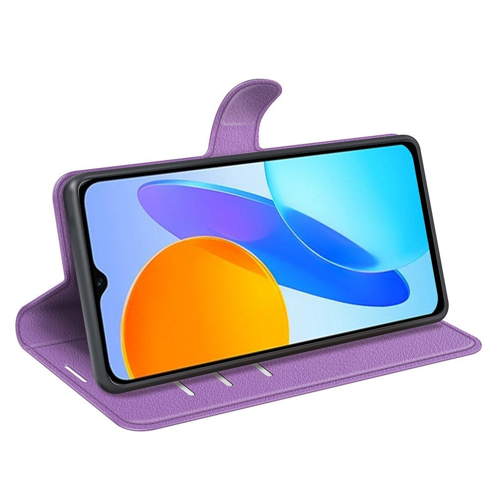 Honor X8 (5G) - EIDERWOOD Kunstlæder Flip Cover m. Kortholder & Ståfunktion - Lilla