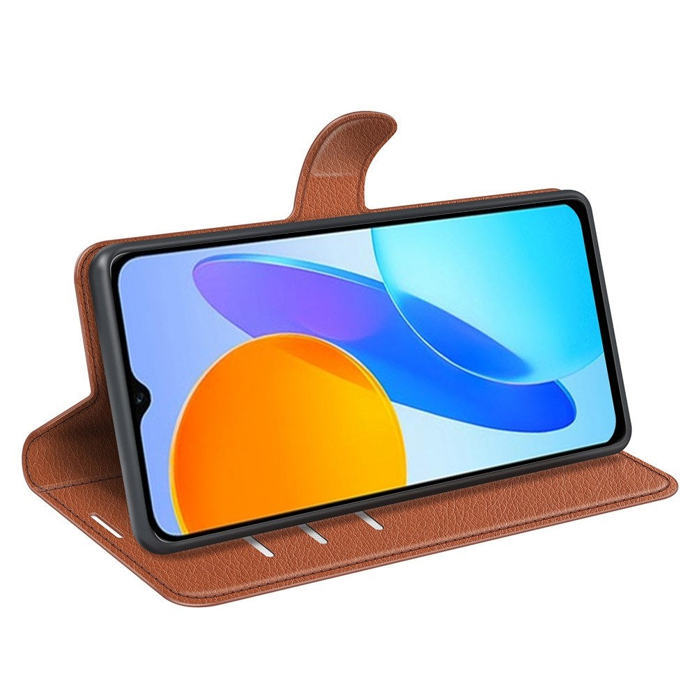 Honor X8 (5G) - EIDERWOOD Kunstlæder Flip Cover m. Kortholder & Ståfunktion - Brun