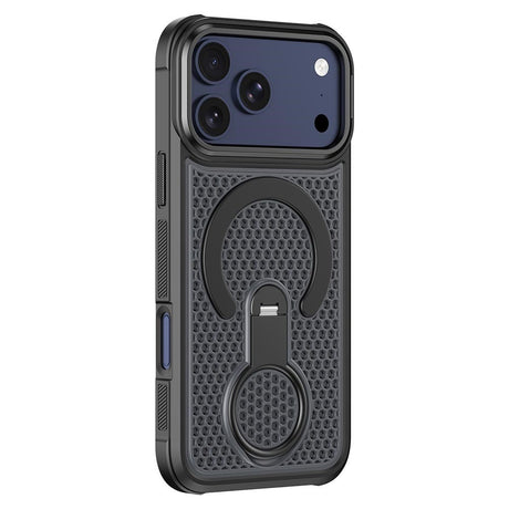 iPhone 17 Pro EIDERWOOD Mobilcover m. Varmeafledning & 360° Roterende Kickstand - MagSafe Kompatibel - Sort