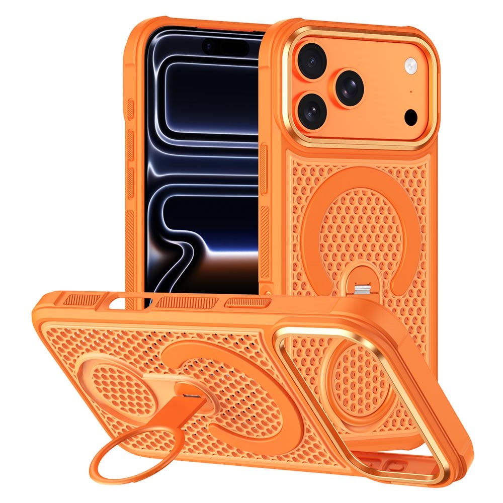 iPhone 17 Pro Max EIDERWOOD Mobilcover m. Varmeafledning & 360° Roterende Kickstand - MagSafe Kompatibel - Orange
