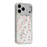 iPhone 17 Pro Max EIDERWOOD Hybrid Mobilcover m. Rhinsten & Blomsterdesign - Gennemsigtig / Kirsebærblomster