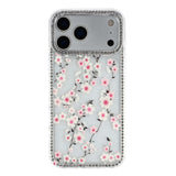 iPhone 17 Pro Max EIDERWOOD Hybrid Mobilcover m. Rhinsten & Blomsterdesign - Gennemsigtig / Kirsebærblomster
