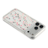 iPhone 17 Pro Max EIDERWOOD Hybrid Mobilcover m. Rhinsten & Blomsterdesign - Gennemsigtig / Kirsebærblomster