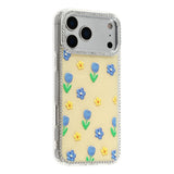 iPhone 17 Pro Max EIDERWOOD Hybrid Mobilcover m. Rhinsten & Blomsterdesign - Gul / Tulipaner