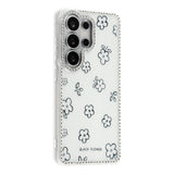 Samsung Galaxy S26 Ultra EIDERWOOD Hybrid Mobilcover m. Rhinsten & Blomsterdesign - Hvid / Blomster