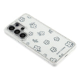 Samsung Galaxy S26 Ultra EIDERWOOD Hybrid Mobilcover m. Rhinsten & Blomsterdesign - Hvid / Blomster