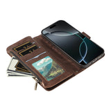 iPhone 17 Pro EIDERWOOD Flipcase m. 9 x Kortholder / Lynlåslomme / RFDI-Blokering / Rem - Brun