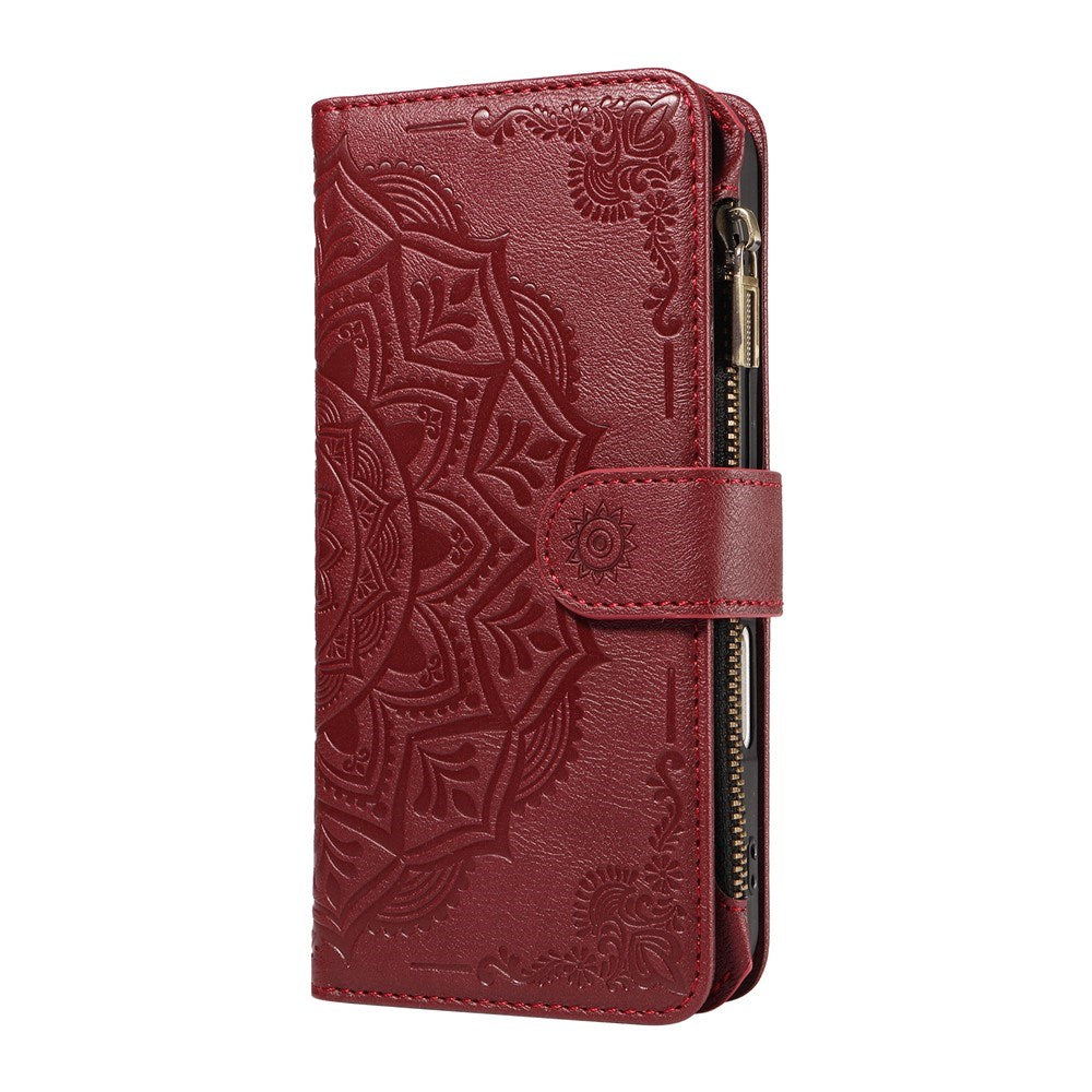iPhone 17 Pro EIDERWOOD Flipcase m. 9 x Kortholder / Lynlåslomme / RFDI-Blokering / Rem - Rød