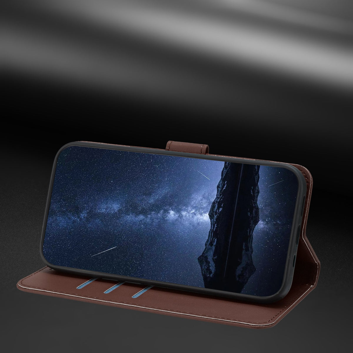 EIDERWOOD Sony Xperia 1 VIII Kunstlæder Flip Cover med Kortholder og Ståfunktion - Brun