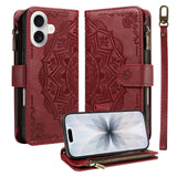 iPhone 17 EIDERWOOD Flipcase m. 9 x Kortholder / Lynlåslomme / RFDI-Blokering / Rem - Rød