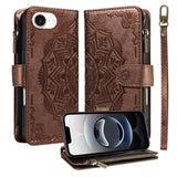 iPhone 17e / 16e EIDERWOOD Flipcase m. 9 x Kortholder / Lynlåslomme / RFDI-Blokering / Rem - Brun