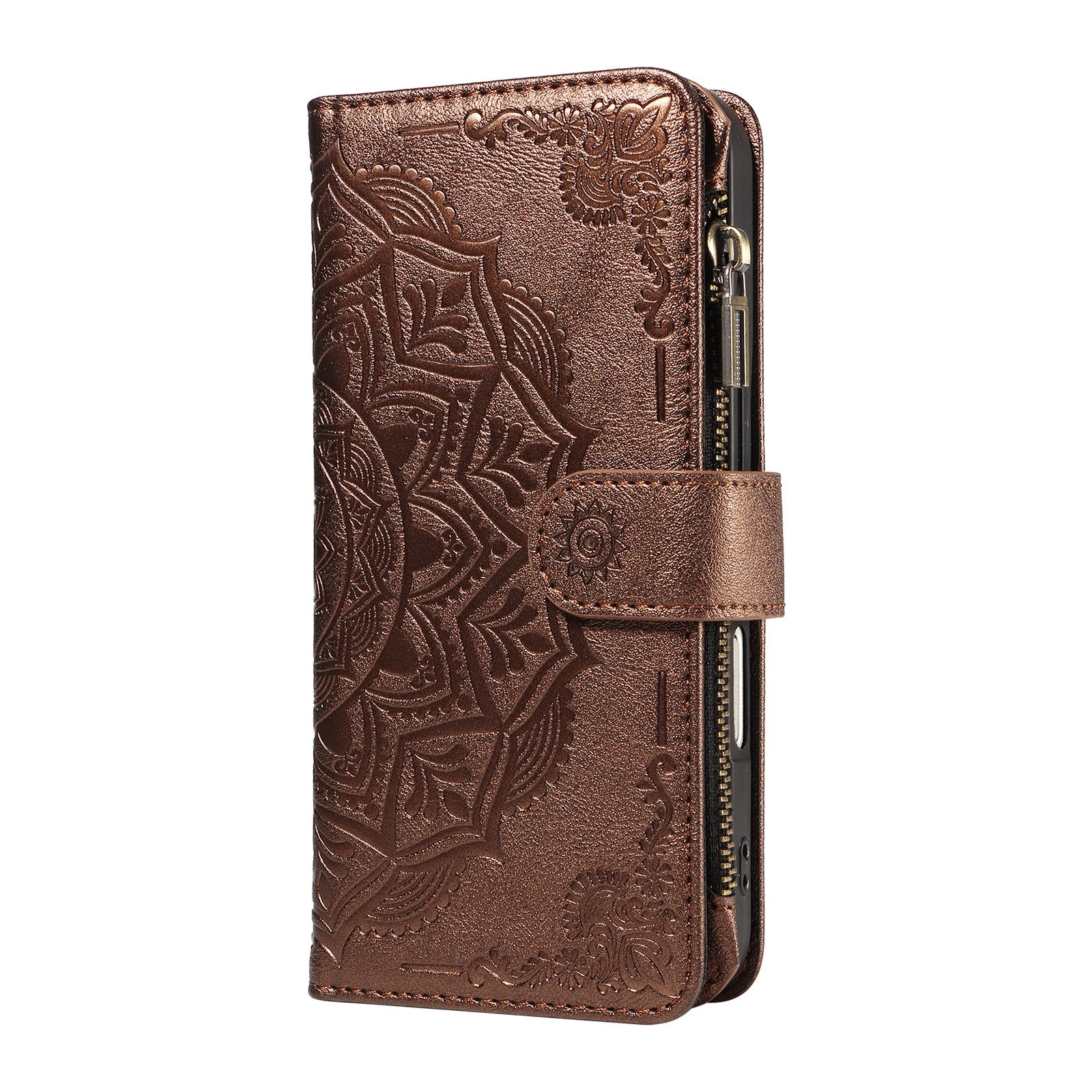 iPhone 17e / 16e EIDERWOOD Flipcase m. 9 x Kortholder / Lynlåslomme / RFDI-Blokering / Rem - Brun