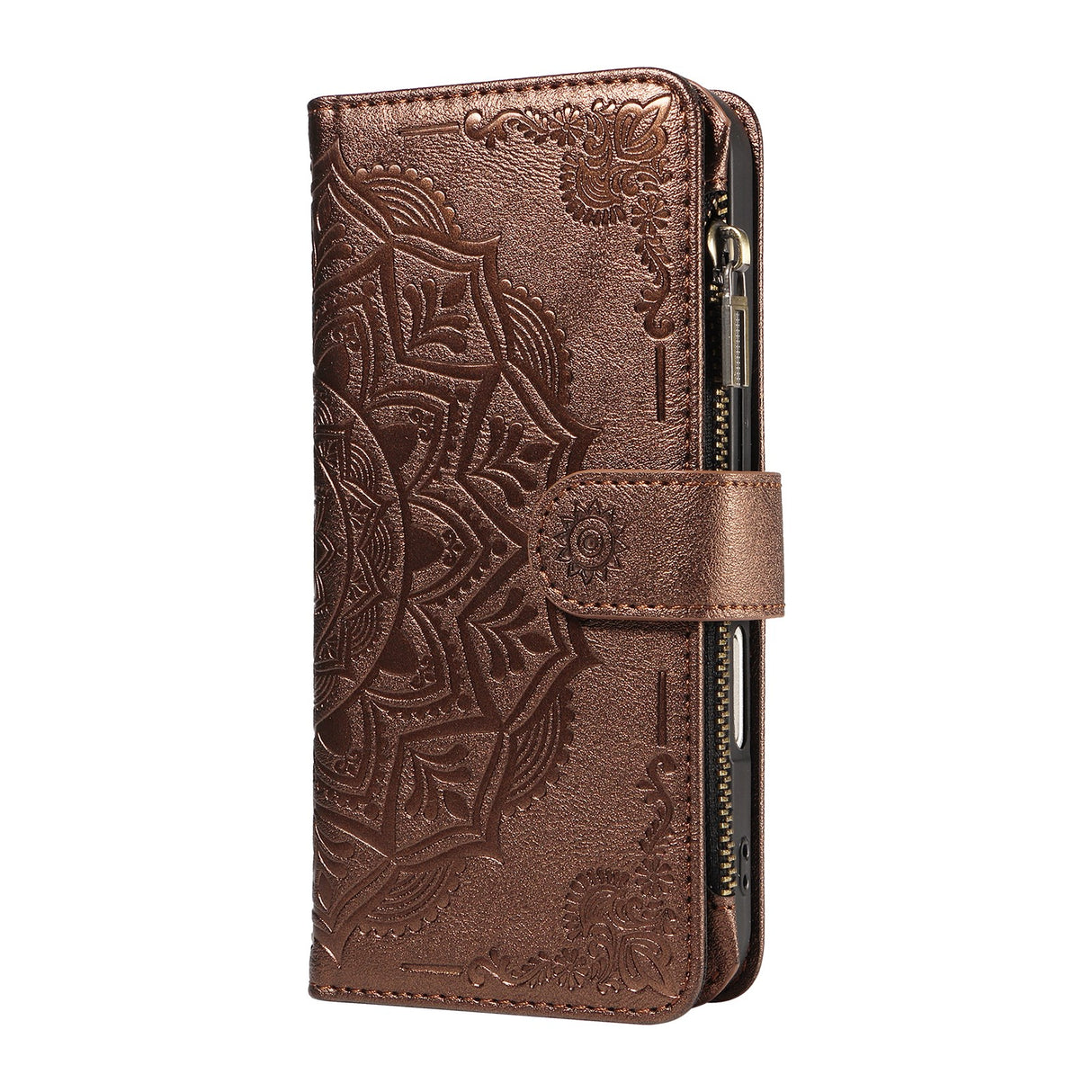 iPhone 17e / 16e EIDERWOOD Flipcase m. 9 x Kortholder / Lynlåslomme / RFDI-Blokering / Rem - Brun