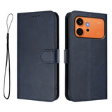 Honor 600 / 600 Pro EIDERWOOD Kunstlæder Flip Cover inkl. Strop - Blå