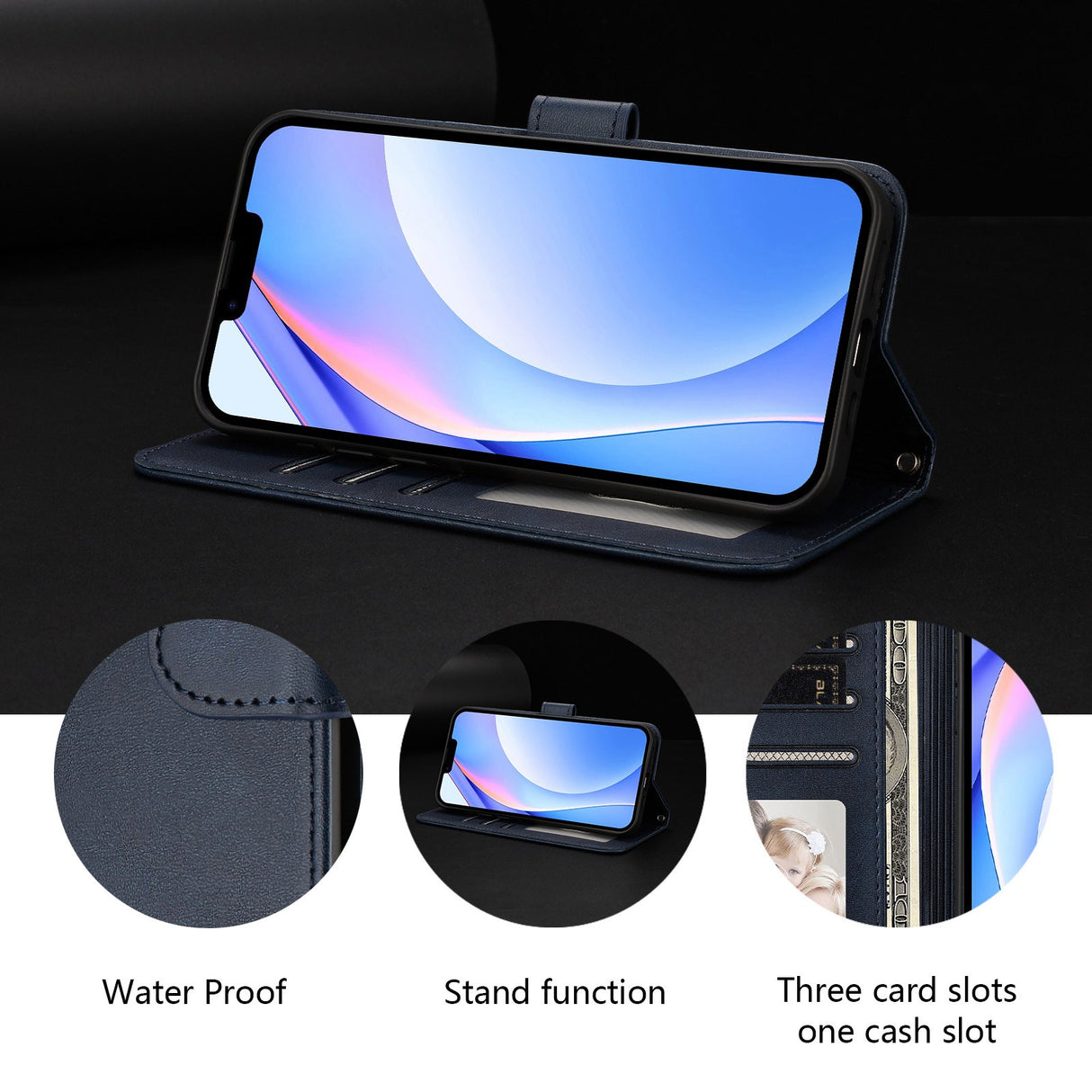 Honor 600 / 600 Pro EIDERWOOD Kunstlæder Flip Cover inkl. Strop - Blå