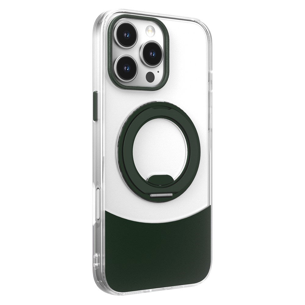 iPhone 16 Pro EIDERWOOD Hybrid Mobilcover med Ståfunktion - MagSafe Kompatibel - Gennemsigtig / Grøn