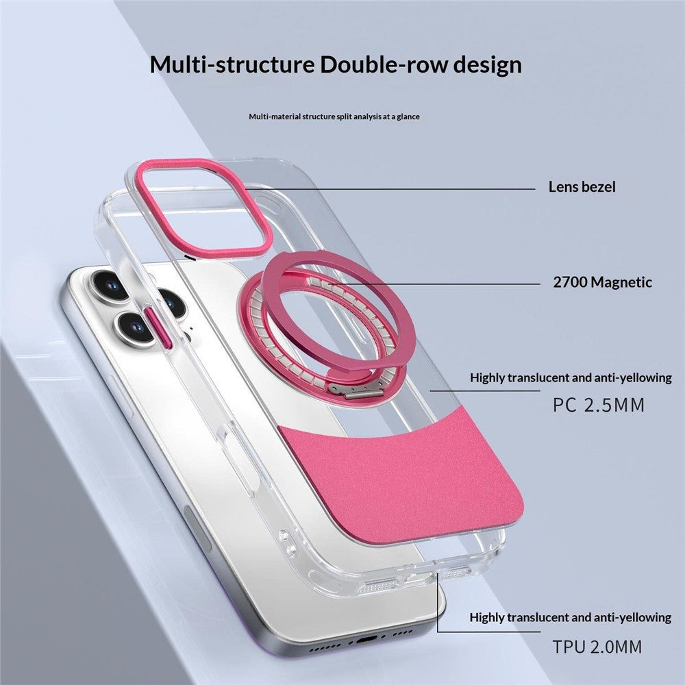 iPhone 16 Pro EIDERWOOD Hybrid Mobilcover med Ståfunktion - MagSafe Kompatibel - Gennemsigtig / Blå