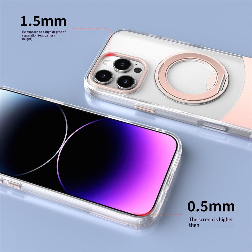 iPhone 16 EIDERWOOD Hybrid Mobilcover med Ståfunktion - MagSafe Kompatibel - Gennemsigtig / Lyserød