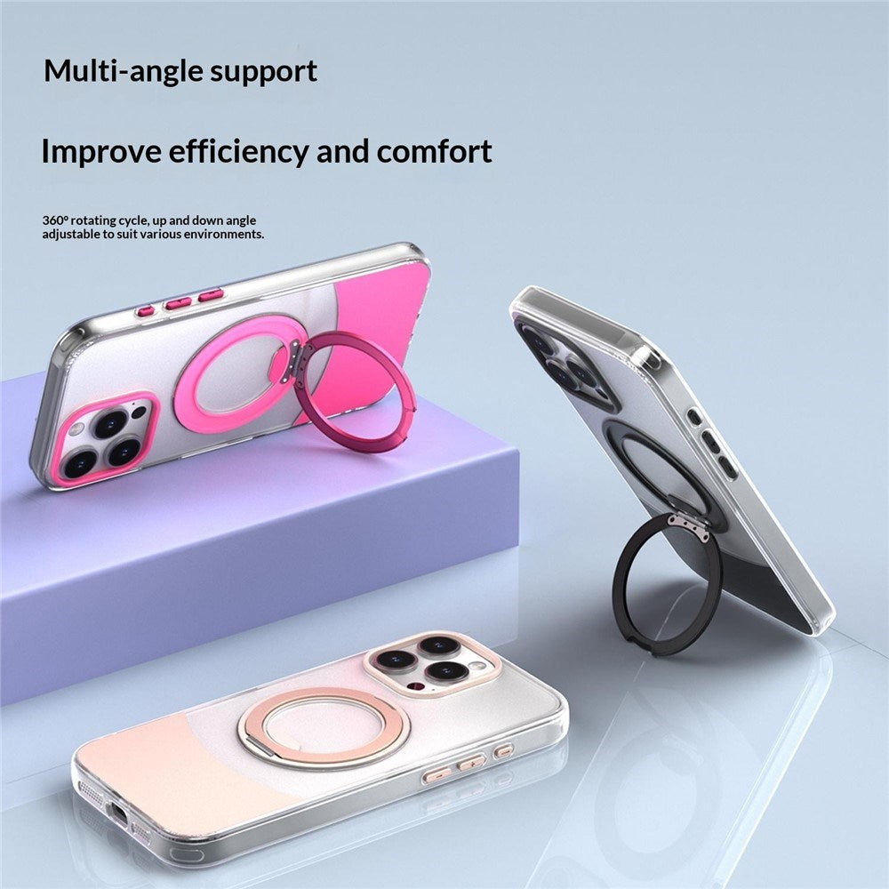 iPhone 15 EIDERWOOD Hybrid Mobilcover med Ståfunktion - MagSafe Kompatibel - Gennemsigtig / Blå