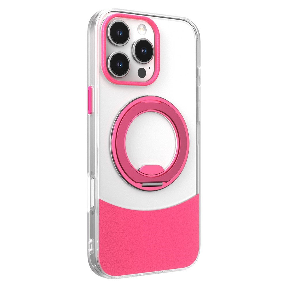 iPhone 15 EIDERWOOD Hybrid Mobilcover med Ståfunktion - MagSafe Kompatibel - Gennemsigtig / Pink