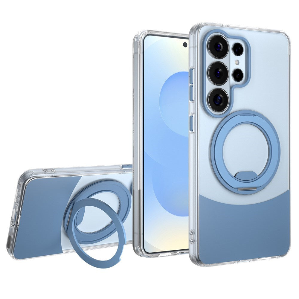 Samsung Galaxy S26 EIDERWOOD Hybrid Mobilcover med Ståfunktion - MagSafe Kompatibel - Gennemsigtig / Blå