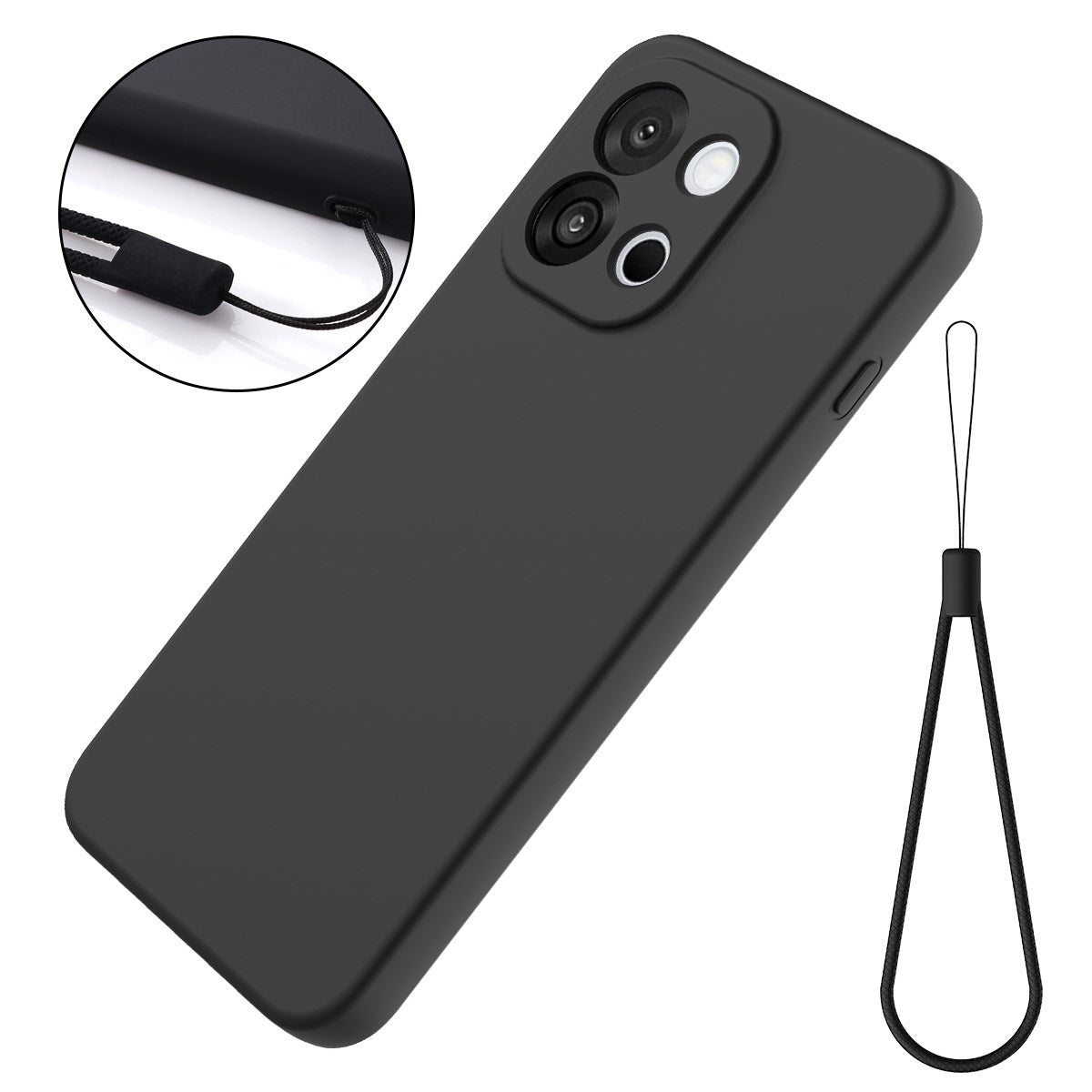 OnePlus Nord 6 EIDERWOOD Foret Silikone Bagside Cover m. Strop - Sort
