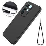 Realme C100 EIDERWOOD Silikone Bagside Cover m. Strop - Sort