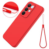 Realme C100 EIDERWOOD Silikone Bagside Cover m. Strop - Rød