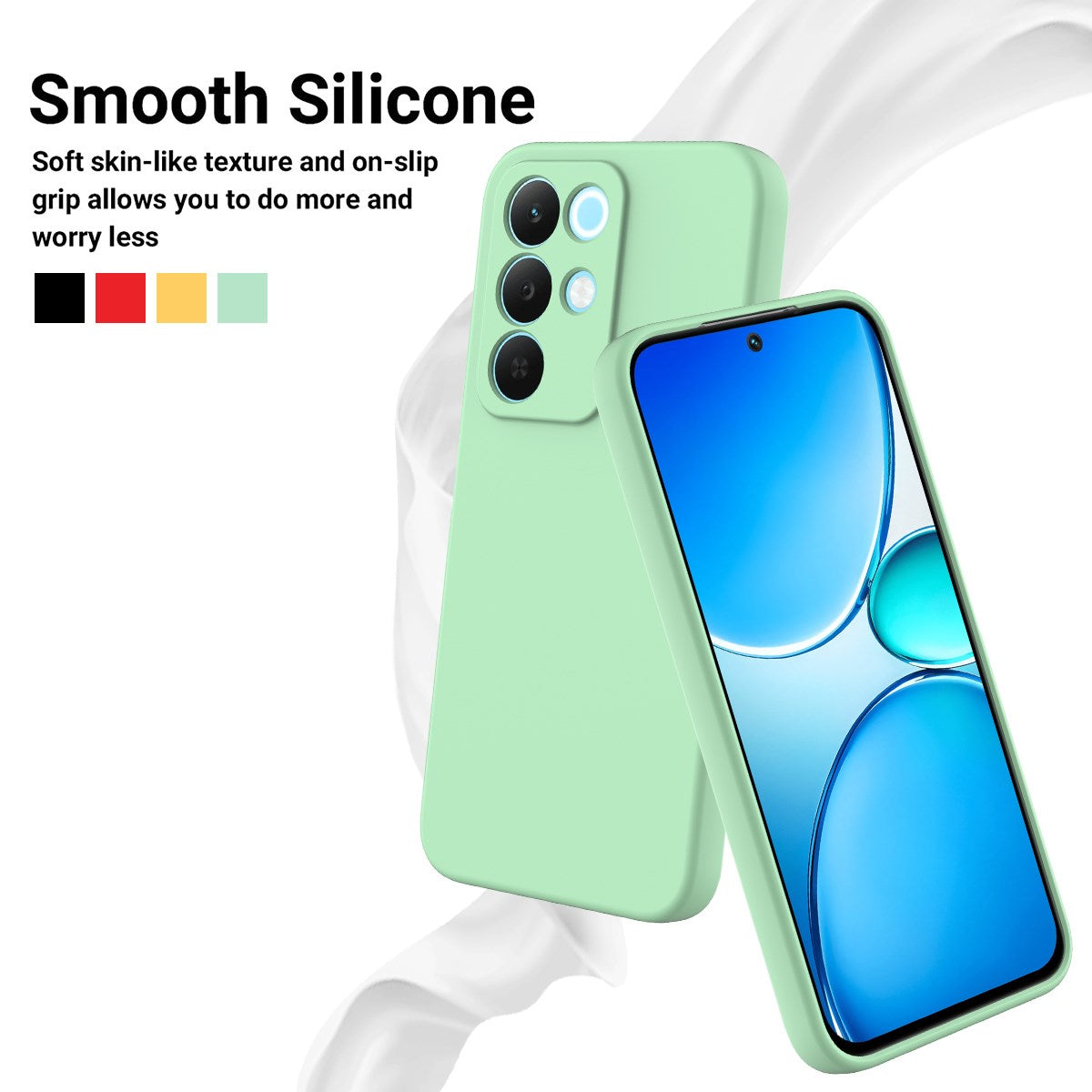 Realme C100 EIDERWOOD Silikone Bagside Cover m. Strop - Grøn