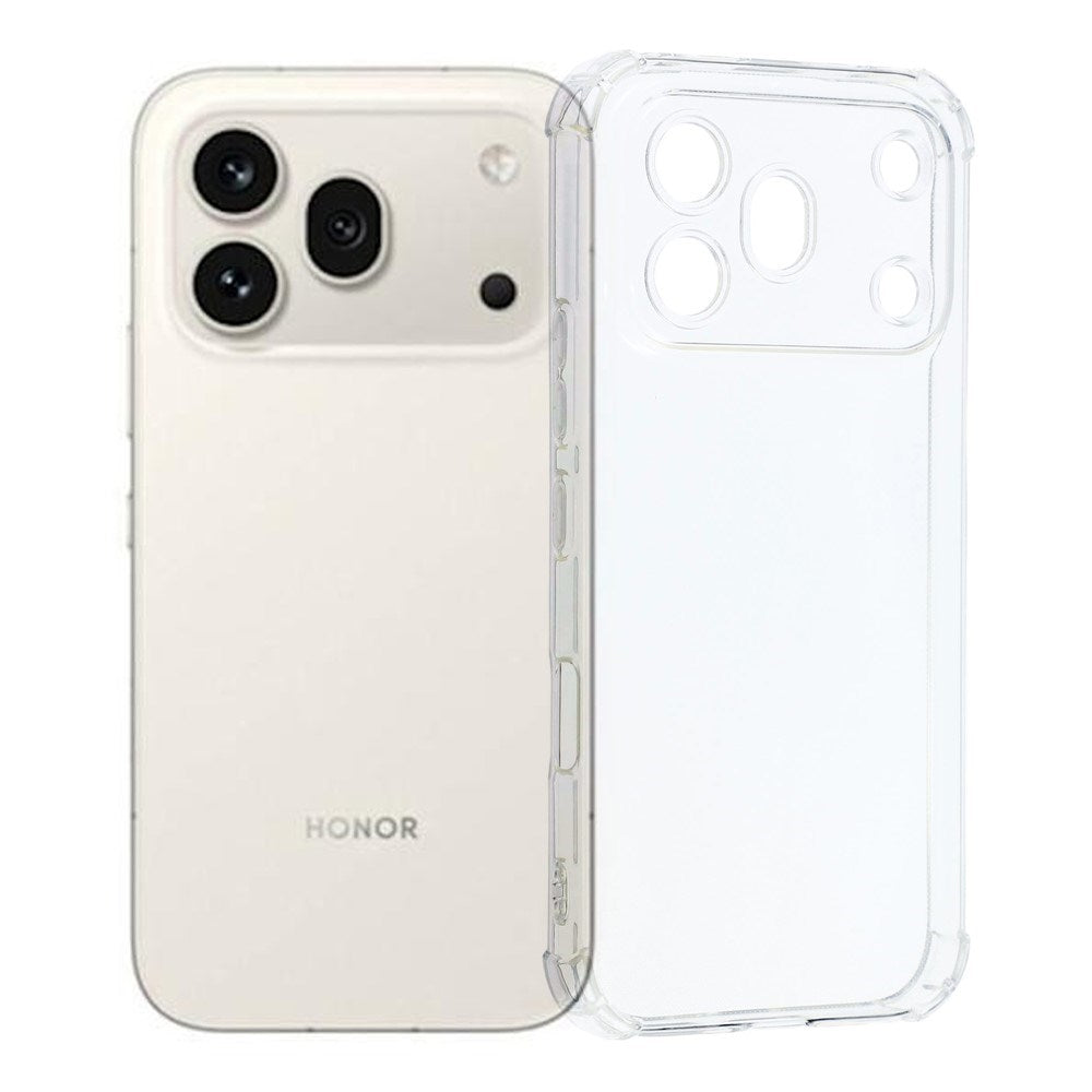 Honor 600 Pro EIDERWOOD Fleksibelt Plast Bagside Cover m. Stødabsorberende Hjørner - Gennemsigtig