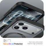 iPhone 18 Pro / 17 Pro EIDERWOOD Hybrid Plast Bagside Cover m. Roterende Kickstand - MagSafe Kompatibel - Sort