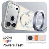 iPhone 18 Pro / 17 Pro EIDERWOOD Hybrid Plast Bagside Cover m. Roterende Kickstand - MagSafe Kompatibel - Hvid